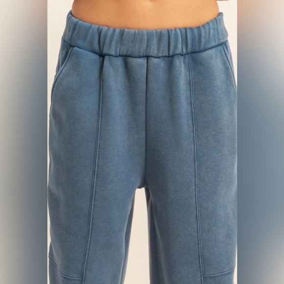 NWT Relaxed Fit Washed Dusty Blue Sweats Sweat Pants Joggers - Picture 7 of 7